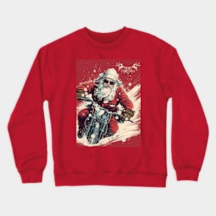 Santa Celebrate Christmas With Motorcycle Crewneck Sweatshirt